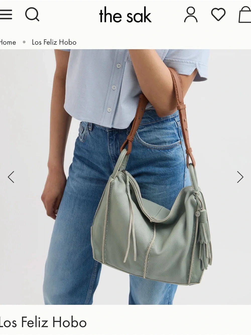 The Sak Los Feliz Hobo Shoulder Bag in buttercup